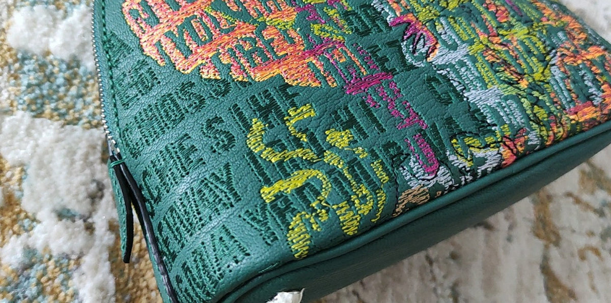 Hermes Green Embroidered Pink Floyd Album Mini Bolide Bag by JAY AHR