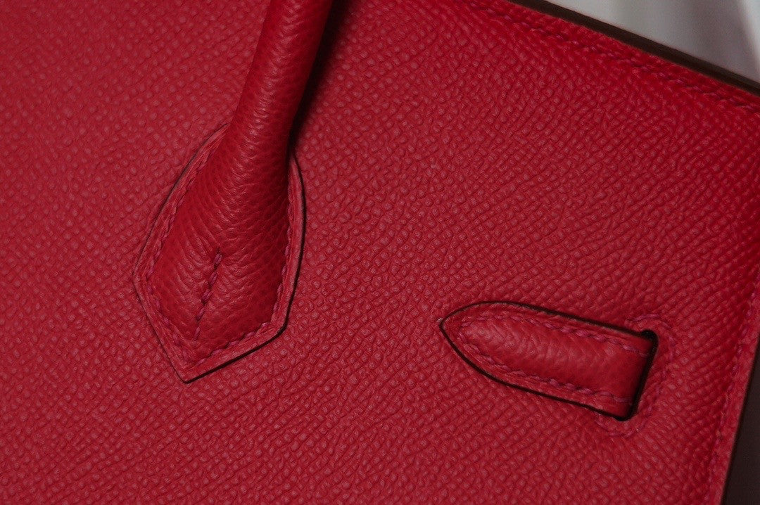 [Exclusive] Hermes Red Birkin 20cm Epsom Gold Hardware