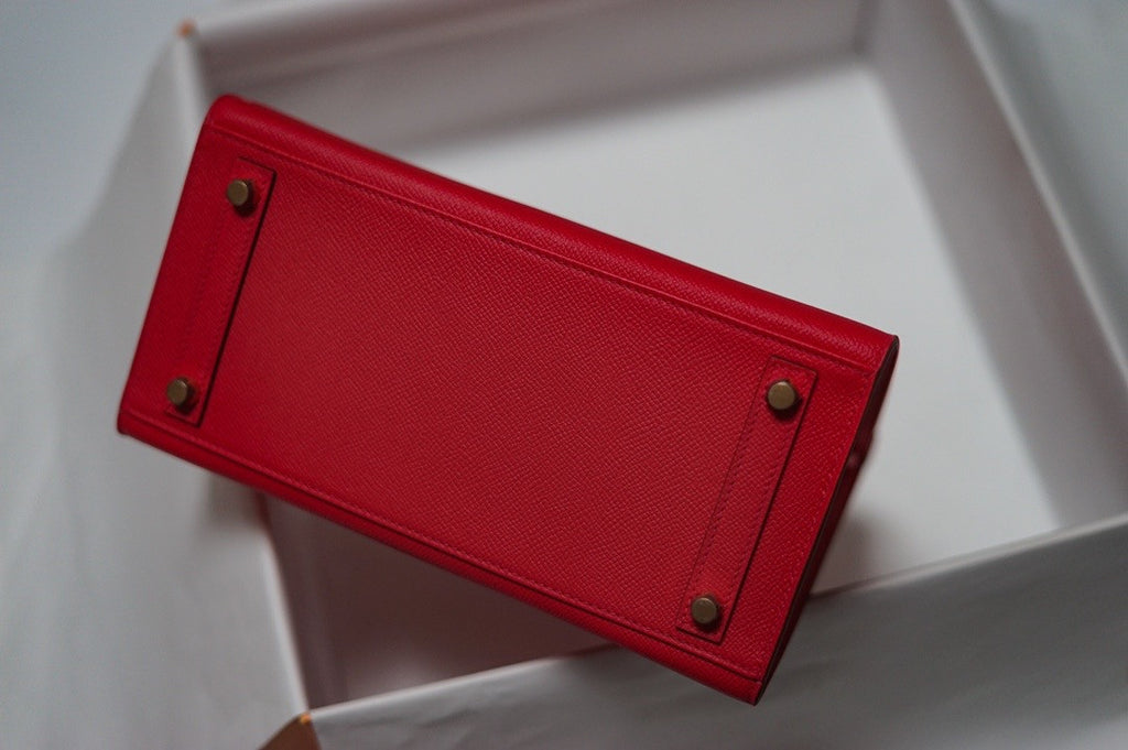 [Exclusive] Hermes Red Birkin 20cm Epsom Gold Hardware