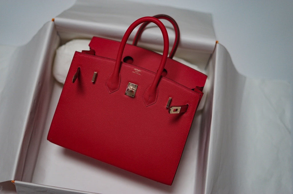 [Exclusive] Hermes Red Birkin 20cm Epsom Gold Hardware