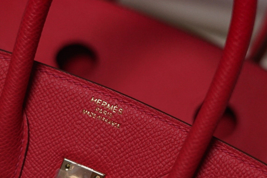 [Exclusive] Hermes Red Birkin 20cm Epsom Gold Hardware