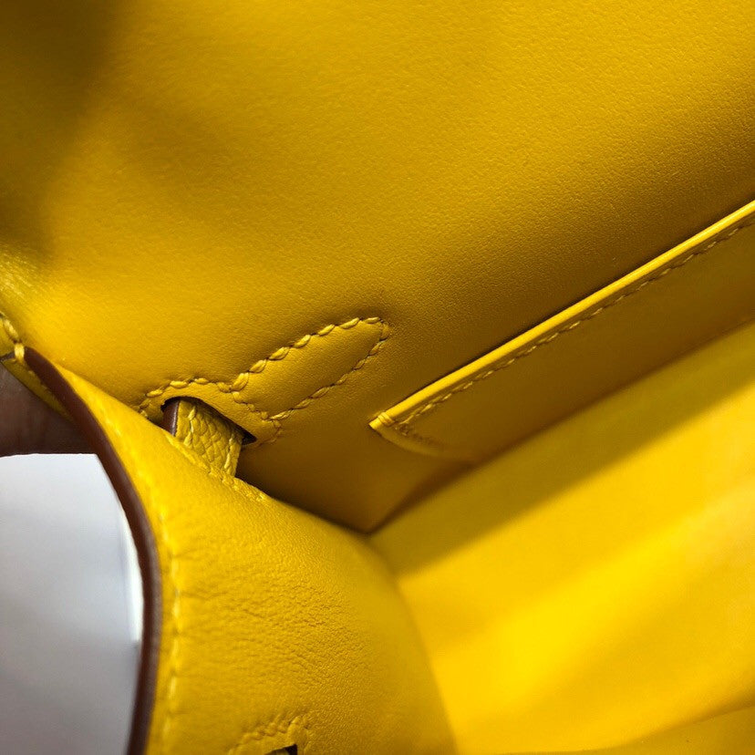 Hermès  9D Amber Mini Kelly II Epsom leather Palladium hardware