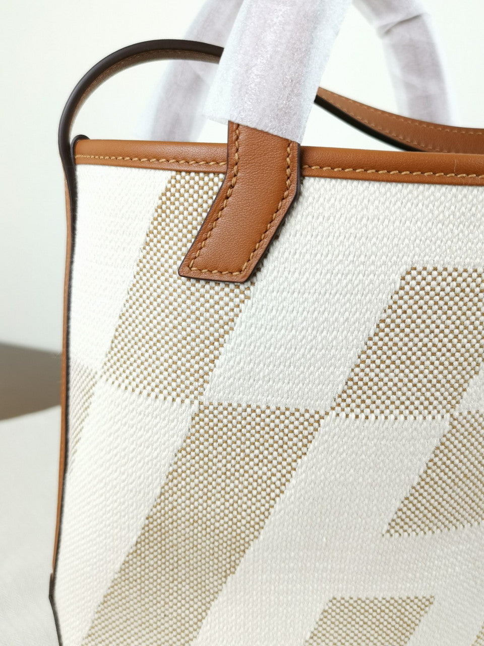 Hermes Cabas H en Biais 27 Ecru/Naturel/Gold Bag