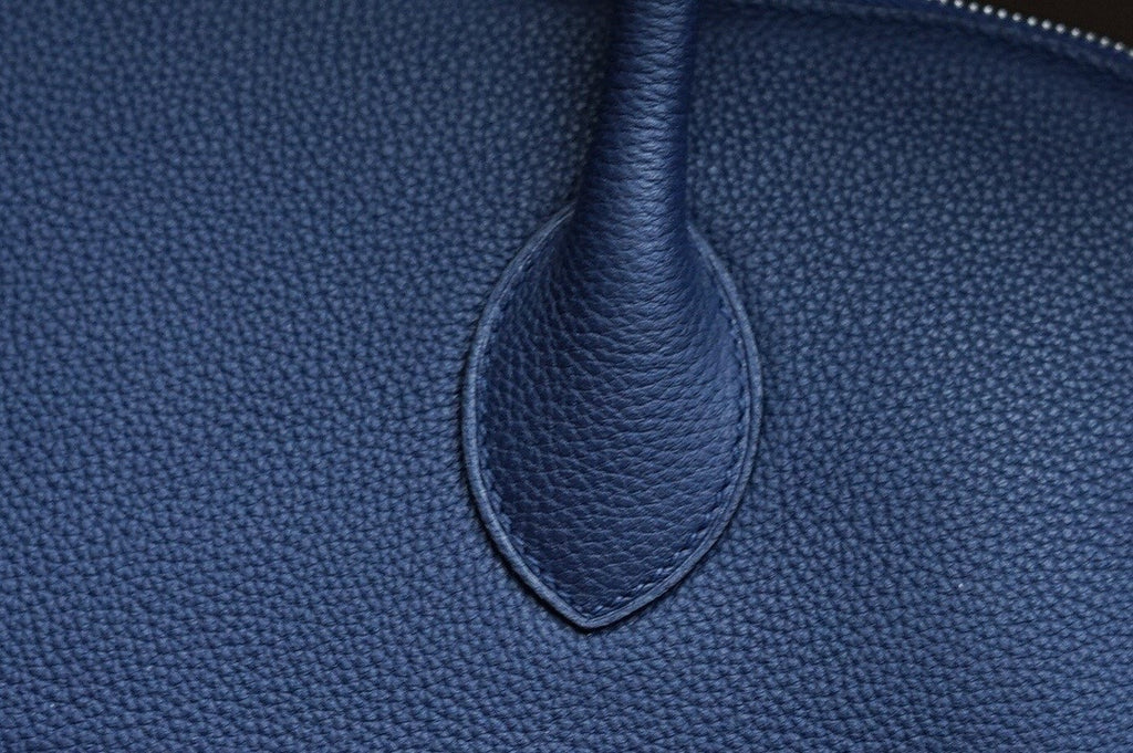 Hermes limited edition Bleu Nuit Togo Leather Shark Bolide 45 with palladium hardware