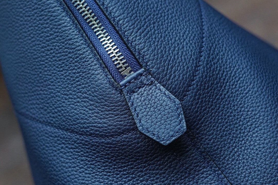 Hermes limited edition Bleu Nuit Togo Leather Shark Bolide 45 with palladium hardware