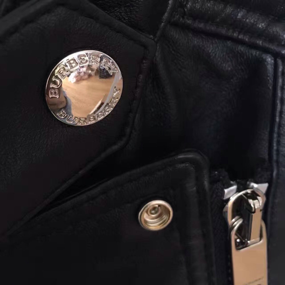 Burberry QUILTED DETAIL LAMBSKIN BIKER JACKET