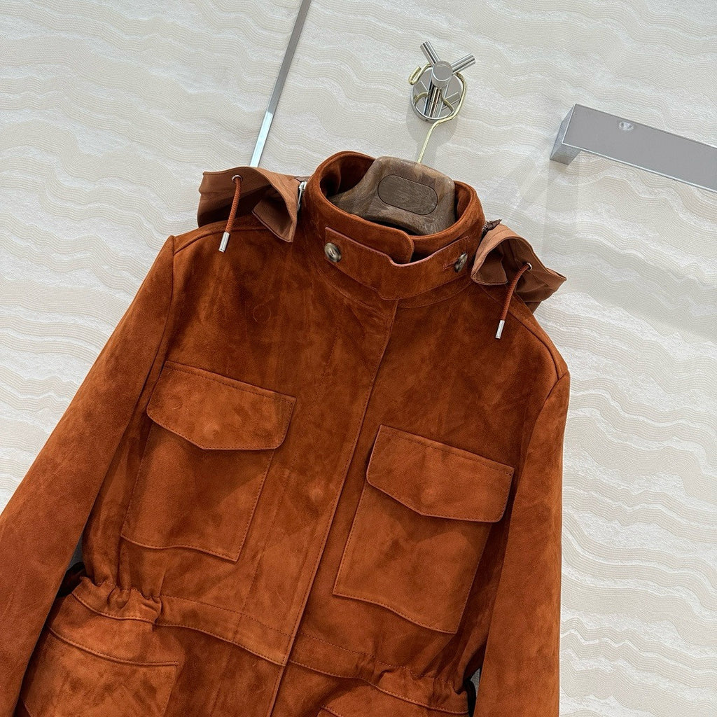 Loro Piana Mini Traveller Jacket  Lambskin Brown
