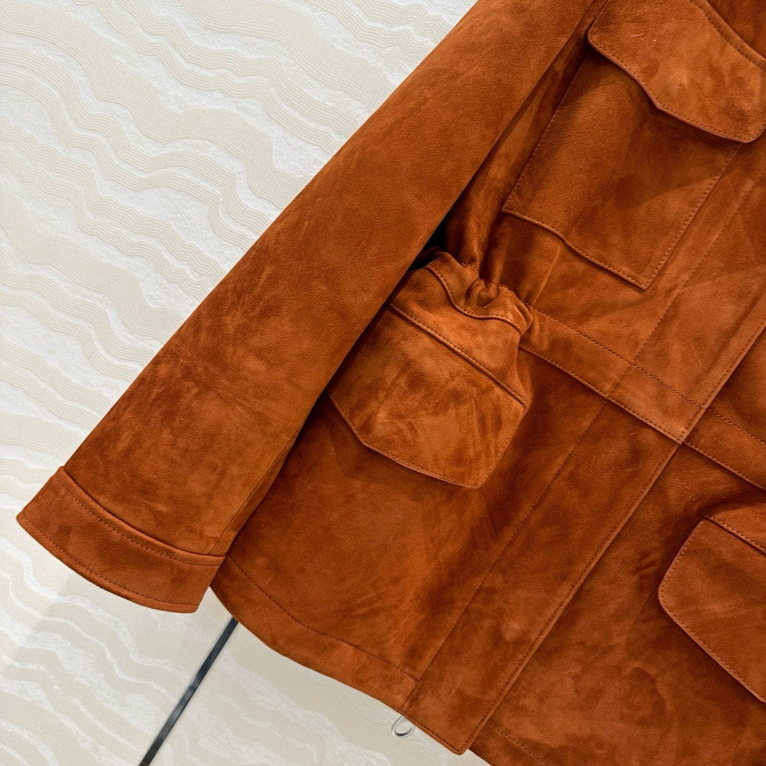 Loro Piana Mini Traveller Jacket  Lambskin Brown