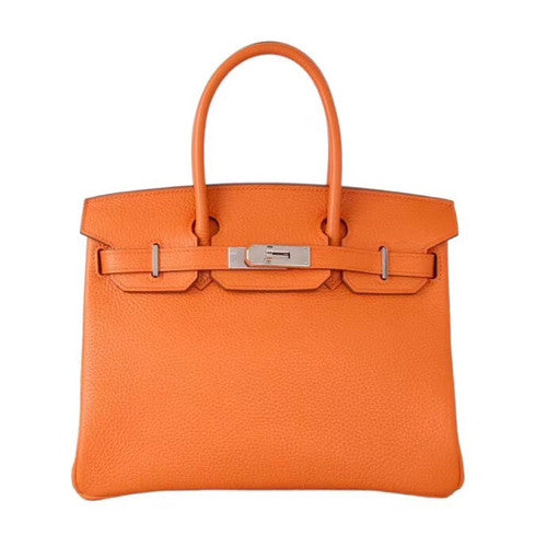 Hermes Orange Birkin Bag 30cm Togo Leather Palladium Hardware