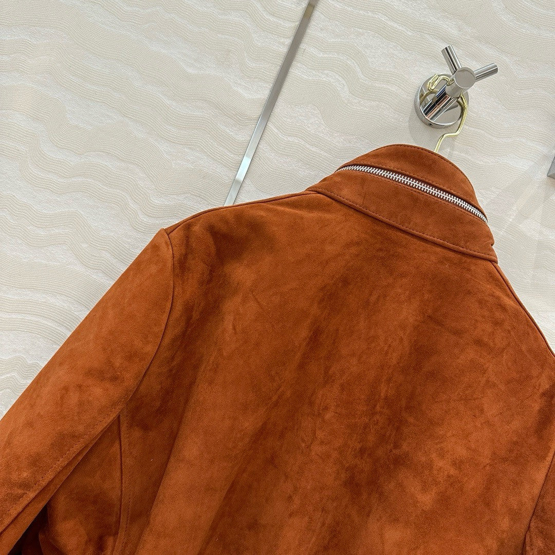 Loro Piana Mini Traveller Jacket  Lambskin Brown