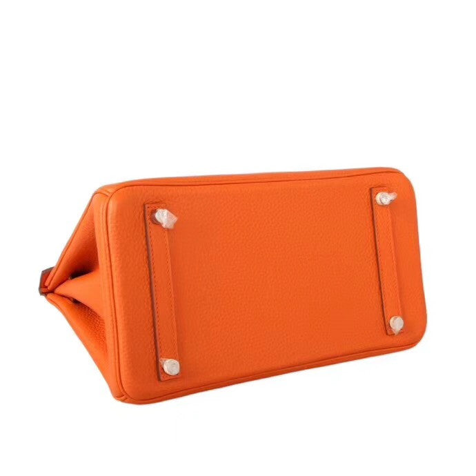 Hermes Orange Birkin Bag 30cm Togo Leather Palladium Hardware