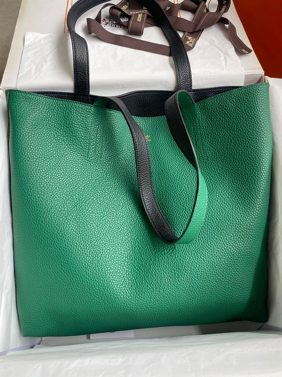 Hermes Double Sens Tote 30 Green/Black