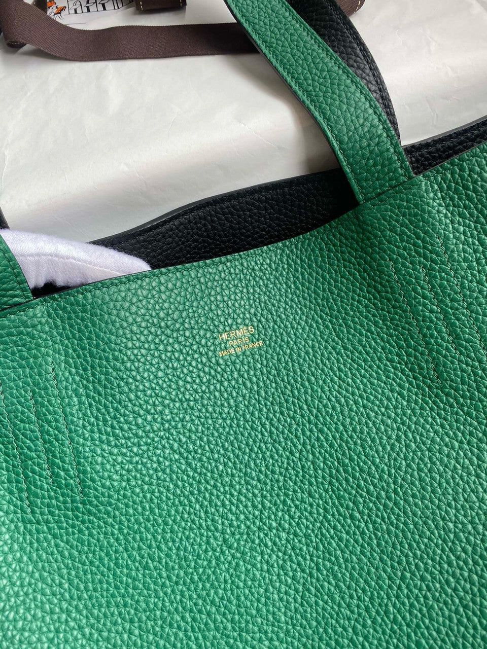 Hermes Double Sens Tote 30 Green/Black