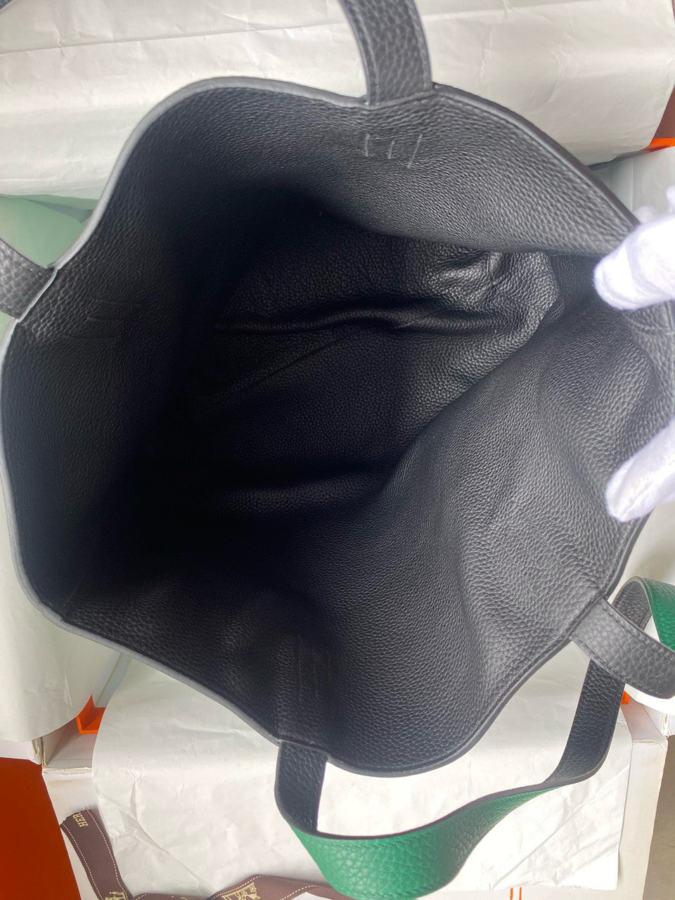 Hermes Double Sens Tote 30 Green/Black