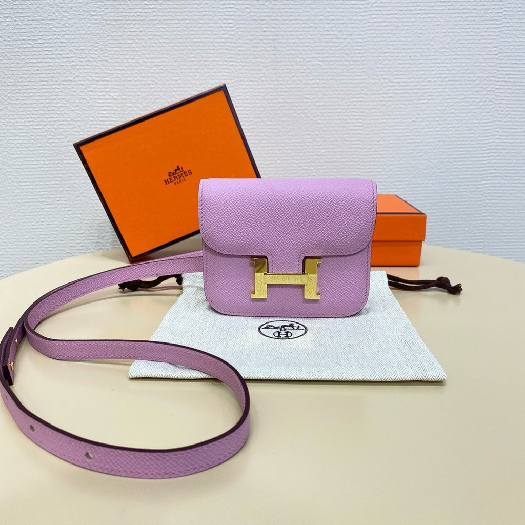 Hermès Constance Slim wallet Mauve Sylvestre Epsom leather with gold hardware