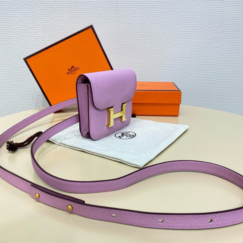 Hermès Constance Slim wallet Mauve Sylvestre Epsom leather with gold hardware