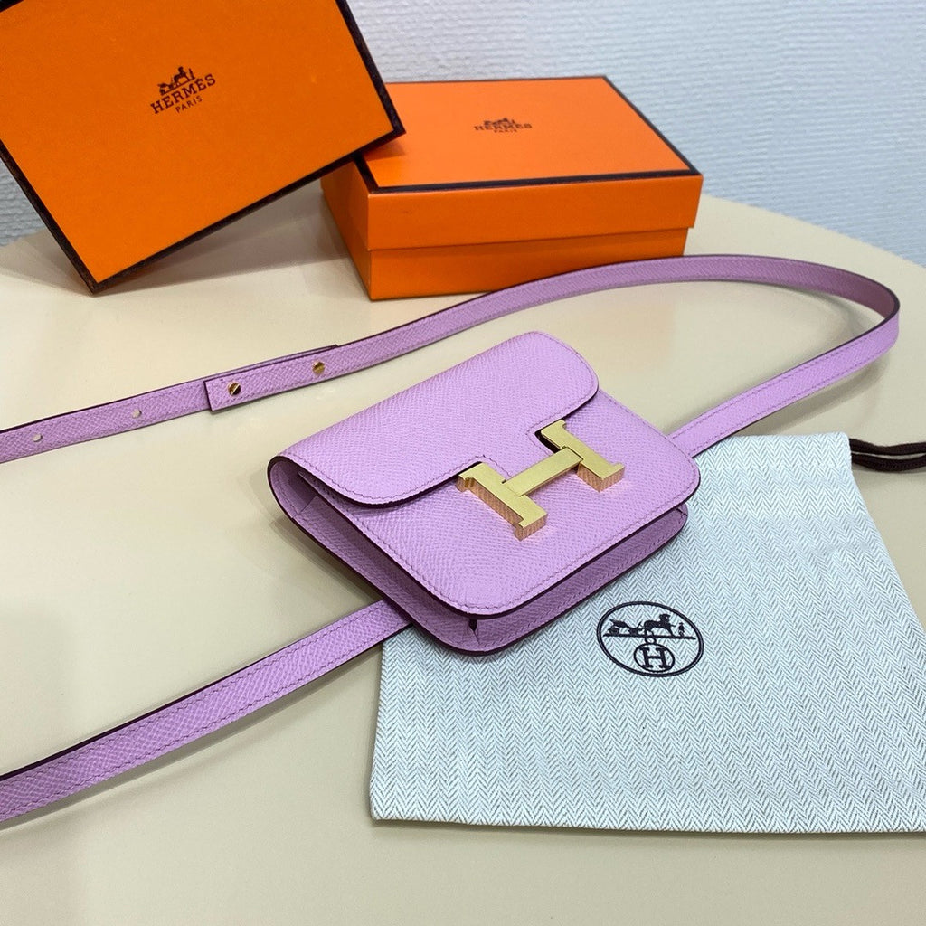 Hermès Constance Slim wallet Mauve Sylvestre Epsom leather with gold hardware