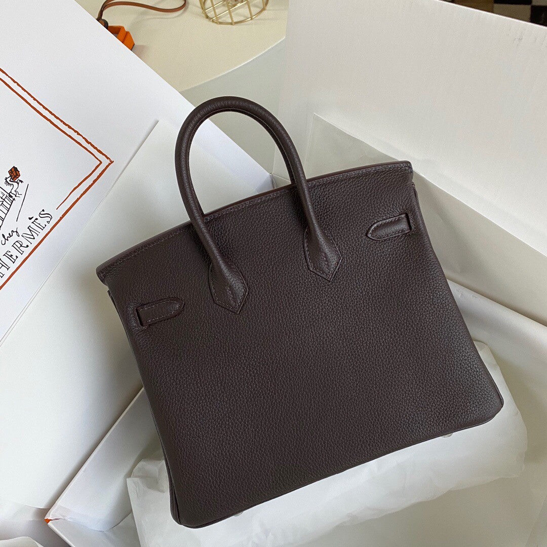 Hermes  46 Ebene Birkin 25 cm Togo Palladium Hardware