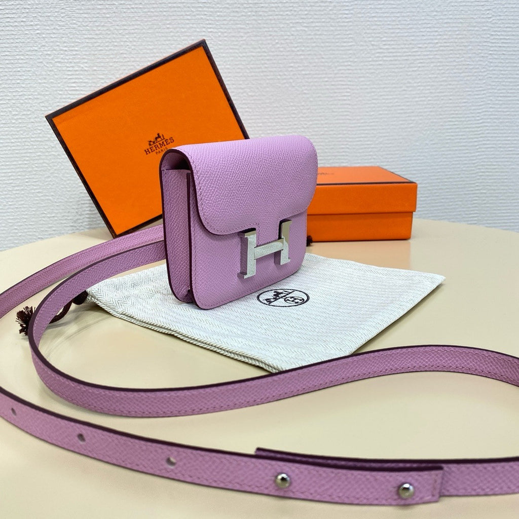 Hermès Constance Slim wallet Mauve Sylvestre Epsom leather with gold hardware