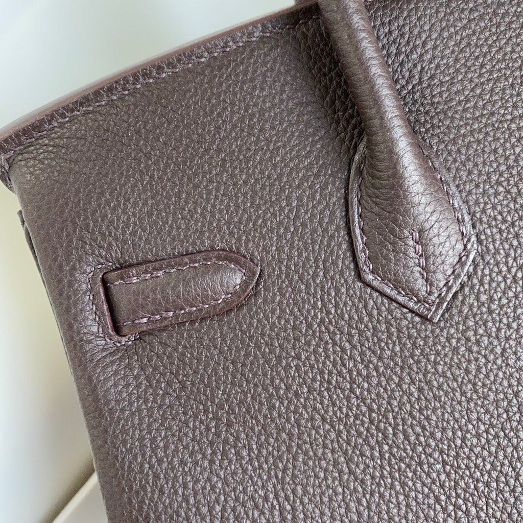 Hermes  46 Ebene Birkin 25 cm Togo Palladium Hardware