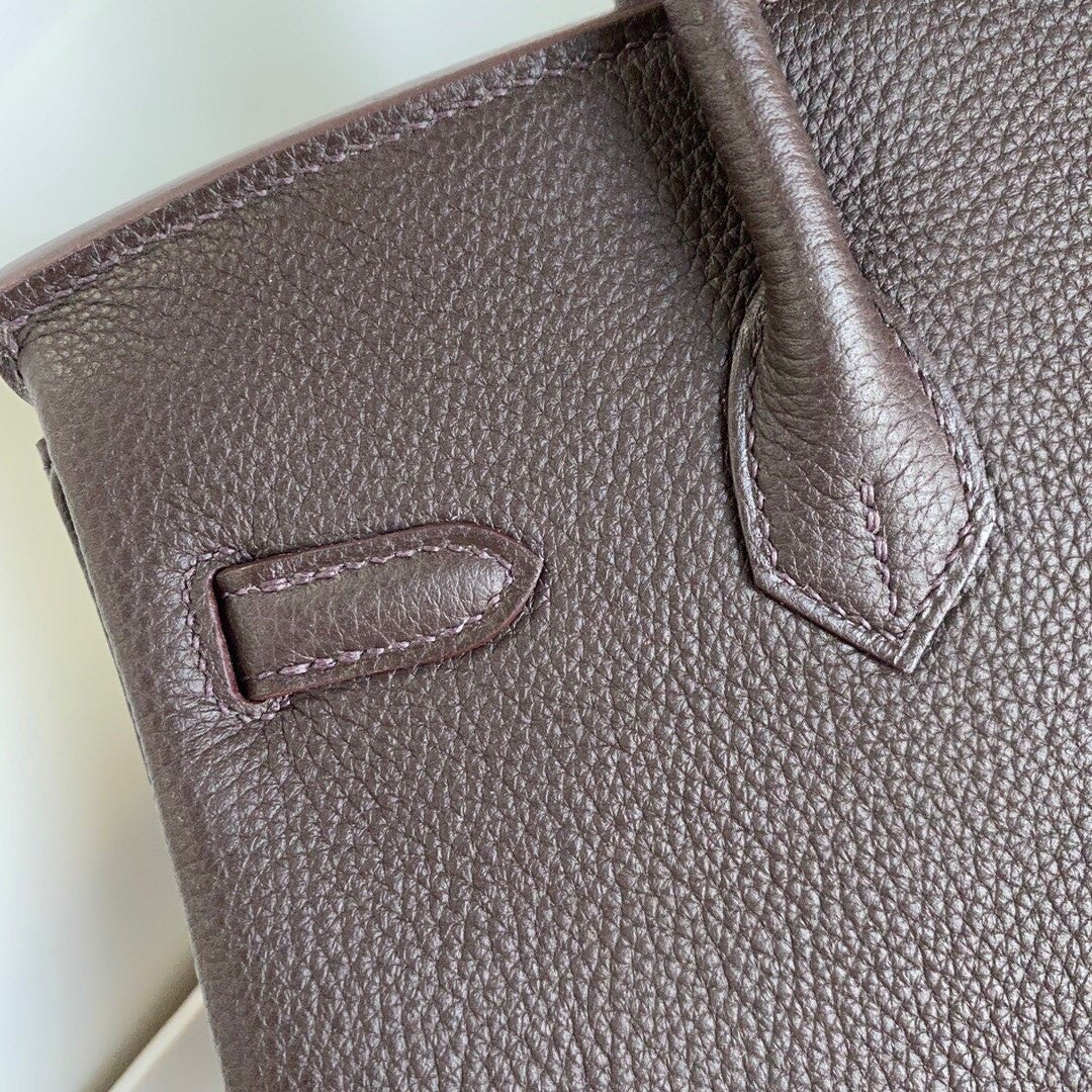 Hermes  46 Ebene Birkin 25 cm Togo Palladium Hardware
