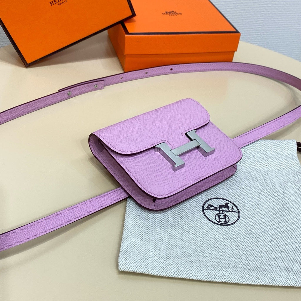 Hermès Constance Slim wallet Mauve Sylvestre Epsom leather with gold hardware