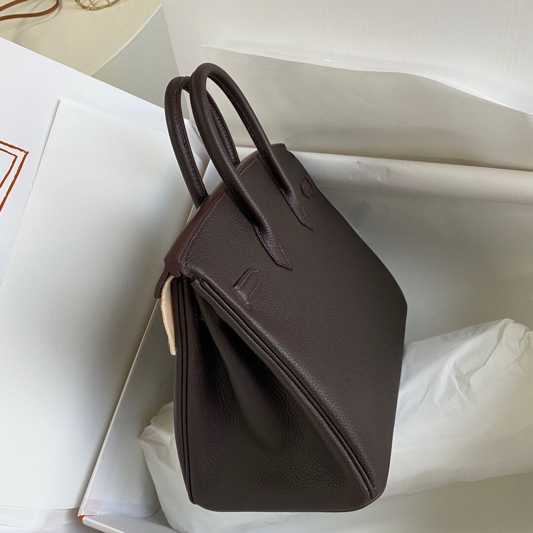 Hermes  46 Ebene Birkin 25 cm Togo Palladium Hardware