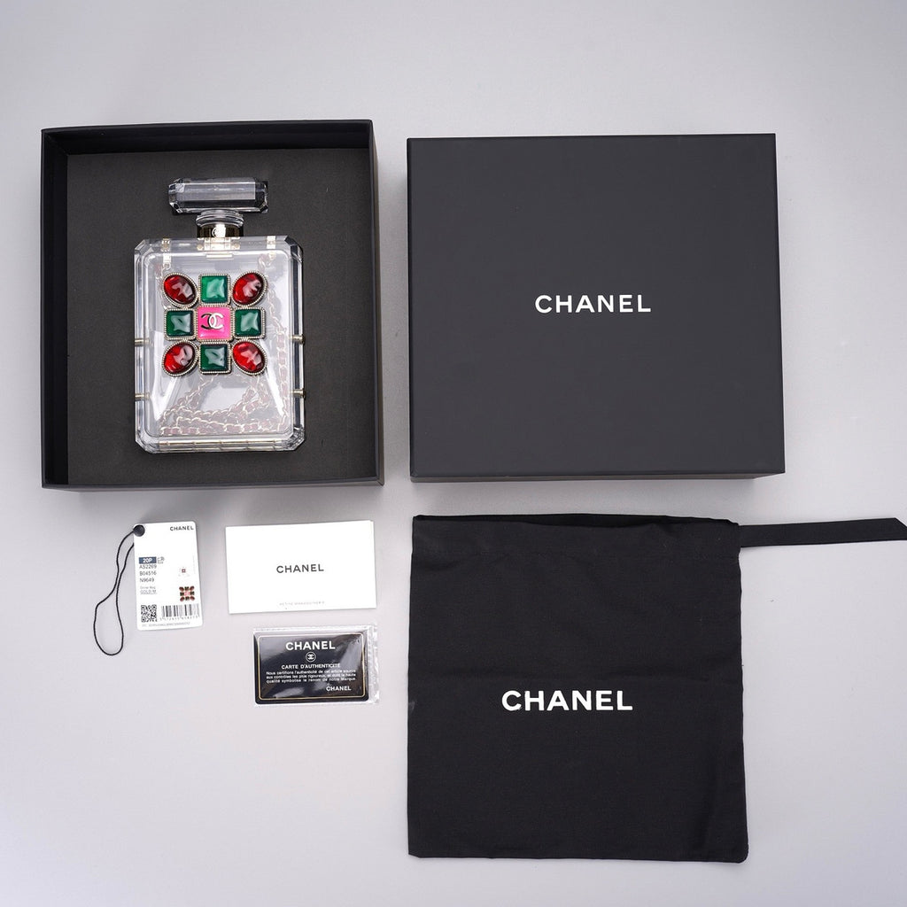 Chanel Limited Edition Green and Red Gripoix Maltese Perfume Minaudiere, 2020