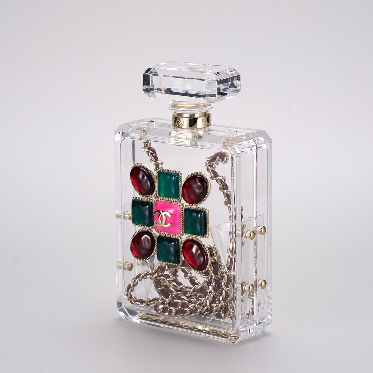 Chanel Limited Edition Green and Red Gripoix Maltese Perfume Minaudiere, 2020