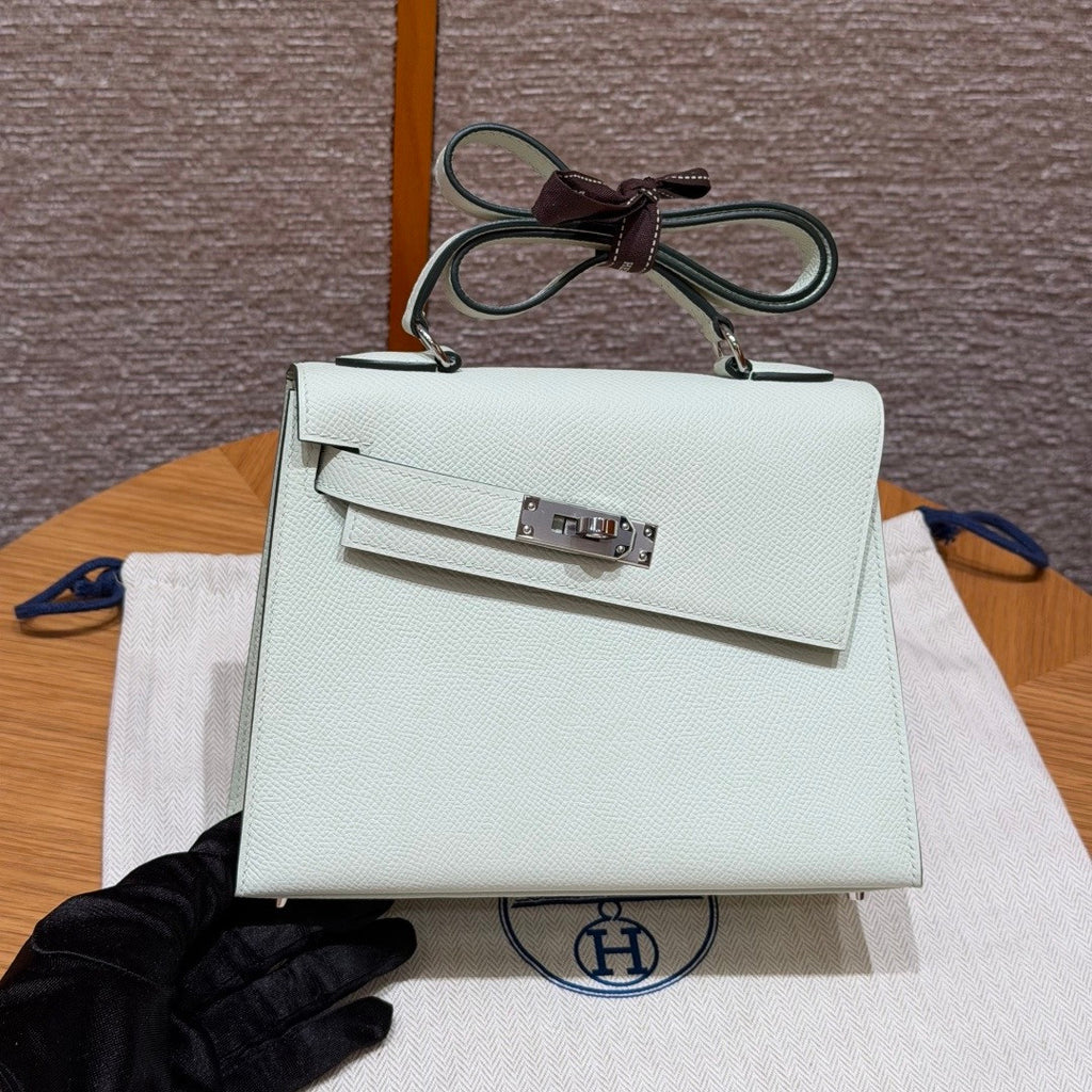 Hermes Kelly Sellier 20 en Desordre Craie with Palladium Hardware