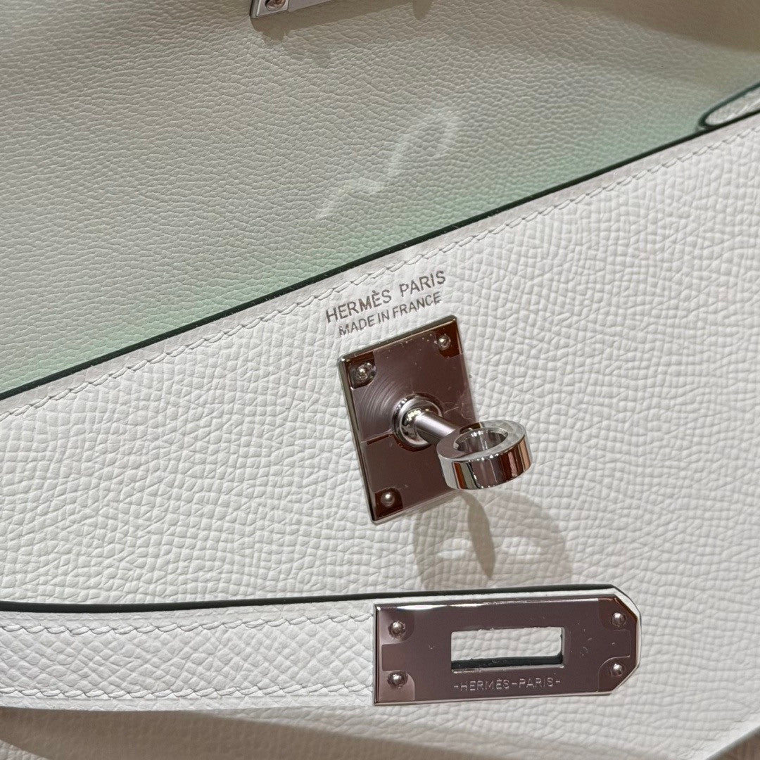 Hermes Kelly Sellier 20 en Desordre Craie with Palladium Hardware