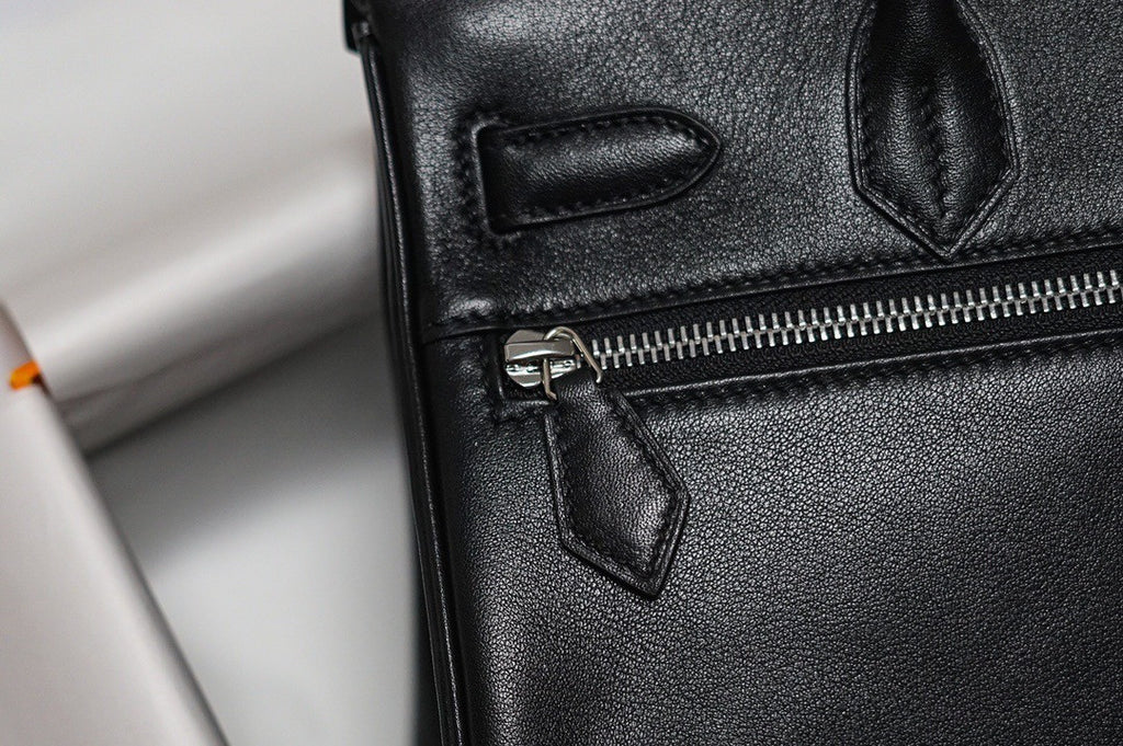 [Exclusive] Hermes Black Birkin Lakis 30 Bag with palladium hardware