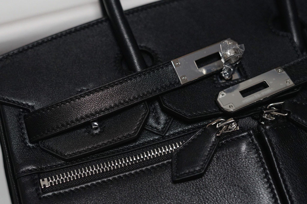 [Exclusive] Hermes Black Birkin Lakis 30 Bag with palladium hardware