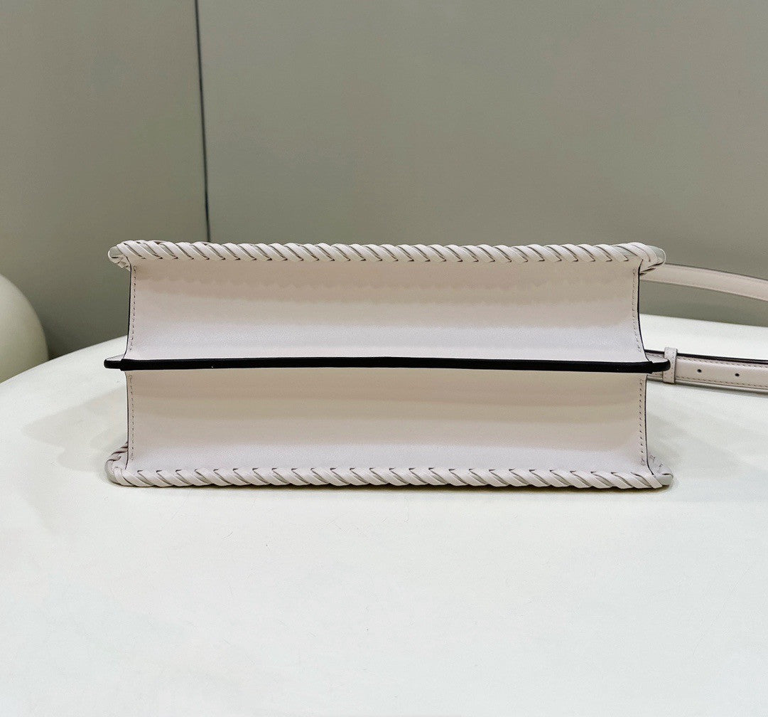 Fendi Peekaboo ISeeU Petite Crate interlaced leather bag with Selleria waxed thread