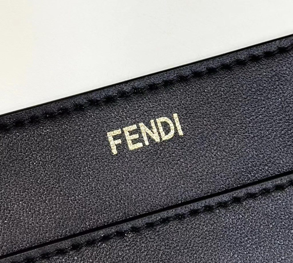 Fendi Peekaboo ISeeU Petite Black interlaced leather bag with Selleria waxed thread