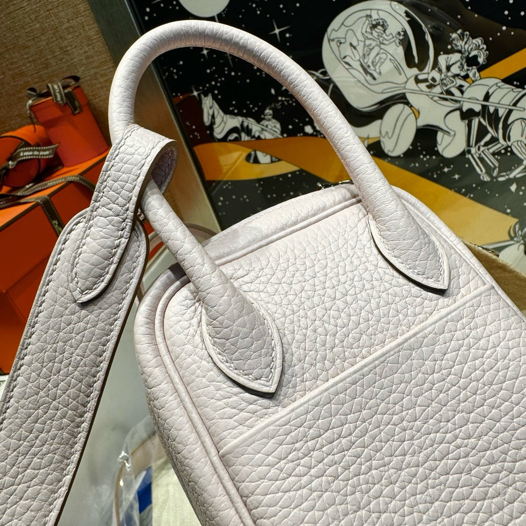 Hermes Mini Lindy 20cm Bag Mauve Pale Togo Palladium Hardware