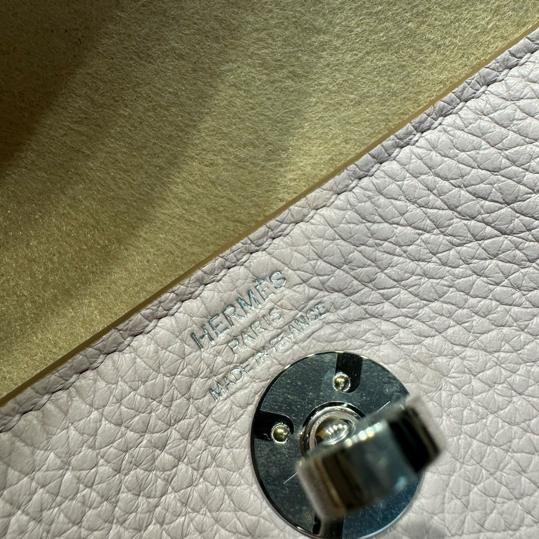 Hermes Mini Lindy 20cm Bag Mauve Pale Togo Palladium Hardware