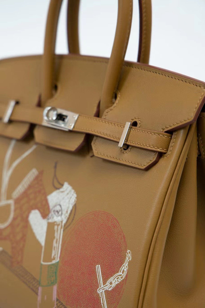 Hermes Birkin 25cm Biscuit In & Out Limited Edition Swift PHW