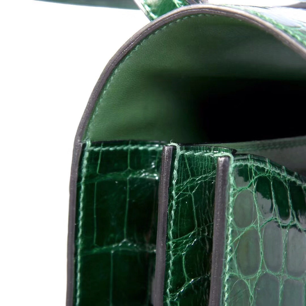 Hermes 6L Vert Bengale Emerald Constance 26 Shiny Niloticus Crocodile