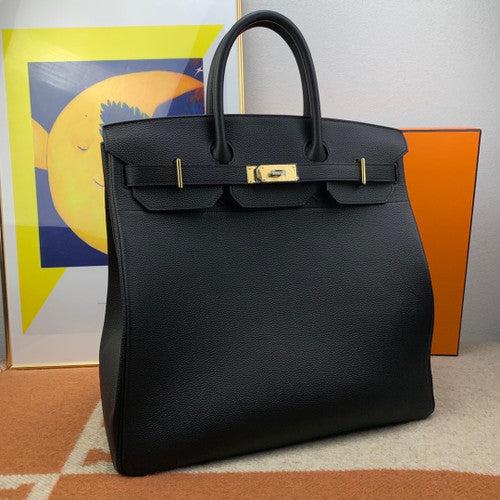 Hermes Birkin 40cm HAC Black Togo Gold Hardware Bag