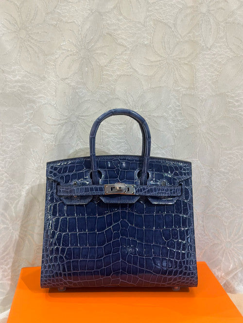 Hermès Birkin 20 Blue Sapphire  Alligator Palladium Hardware