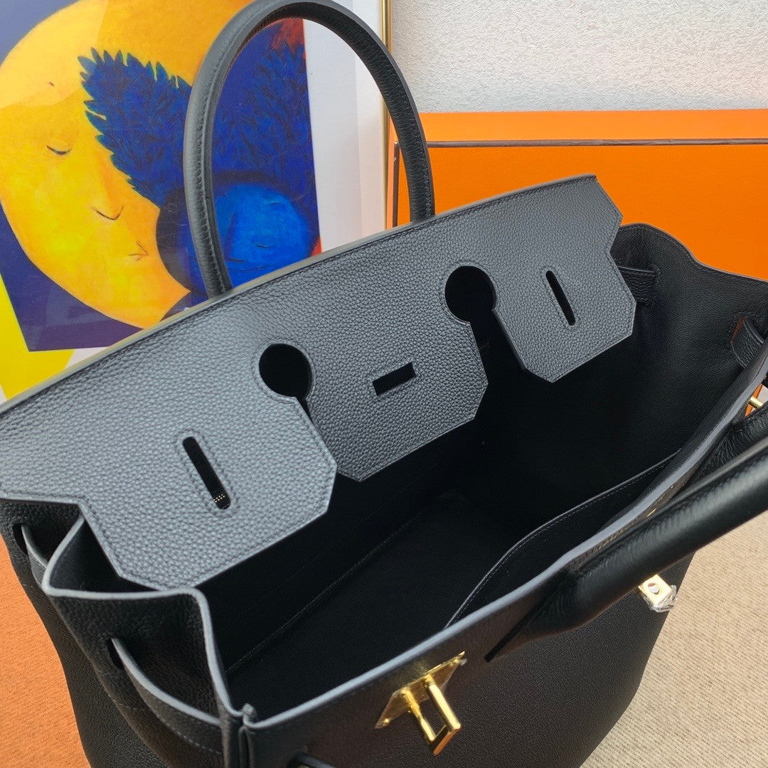 Hermes Birkin 40cm HAC Black Togo Gold Hardware Bag