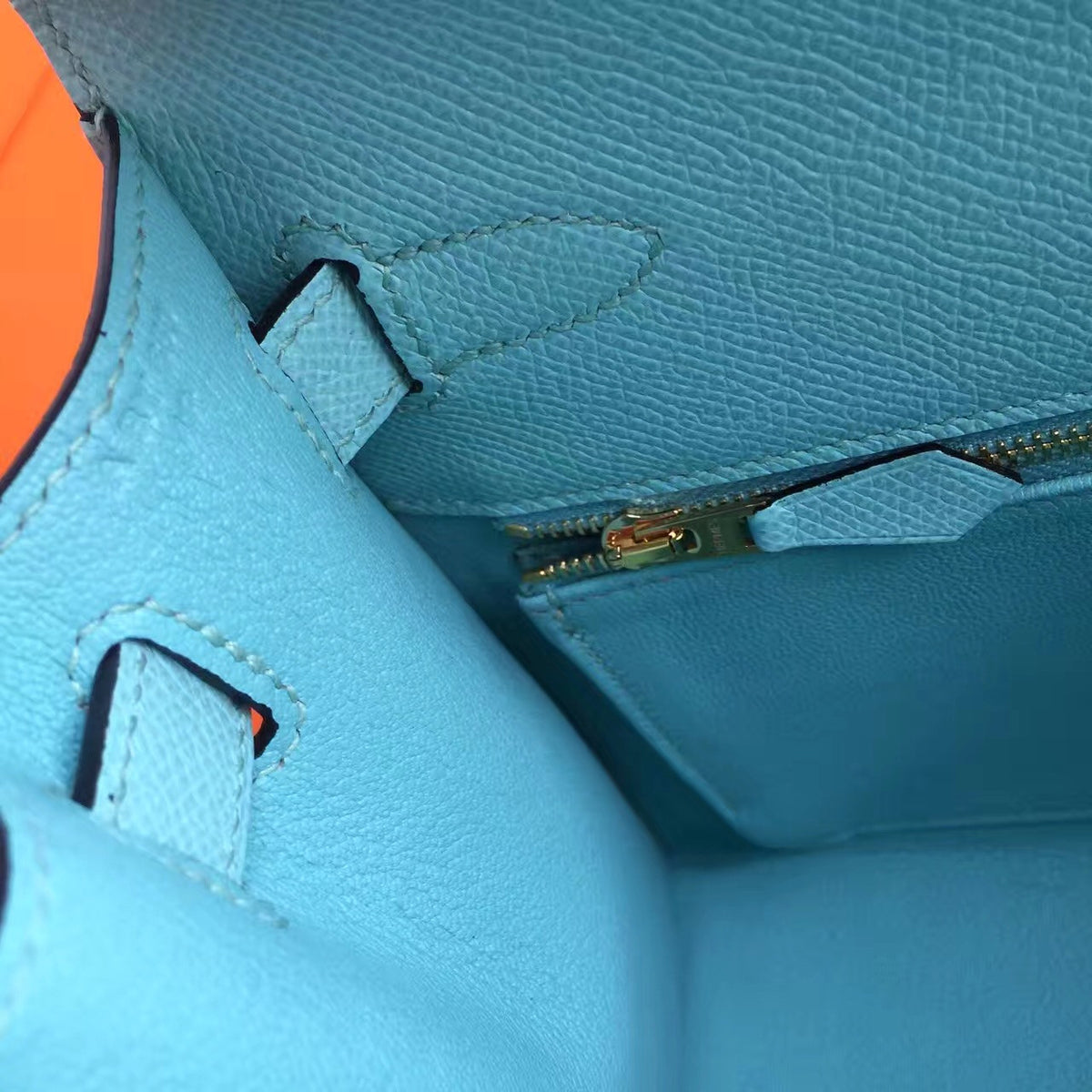 Hermès Blue Kelly 32 Togo Gold Hardware