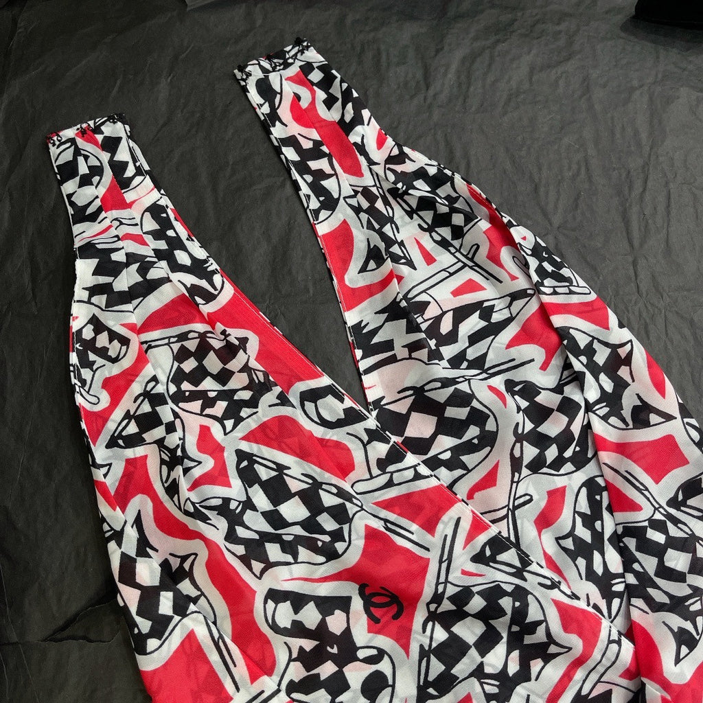 Chanel Printed Silk Muslin Dress