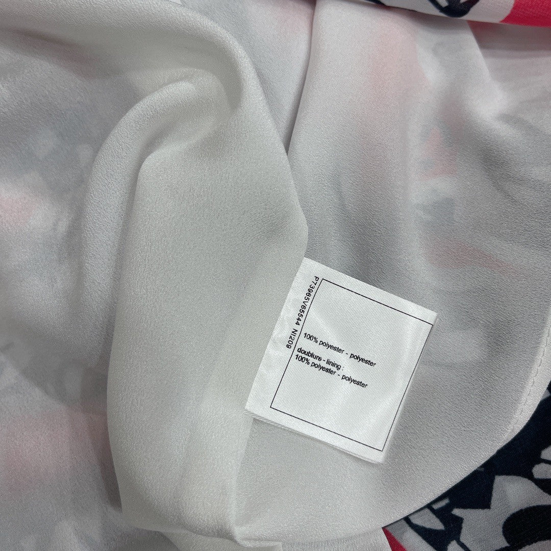 Chanel Printed Silk Muslin Dress