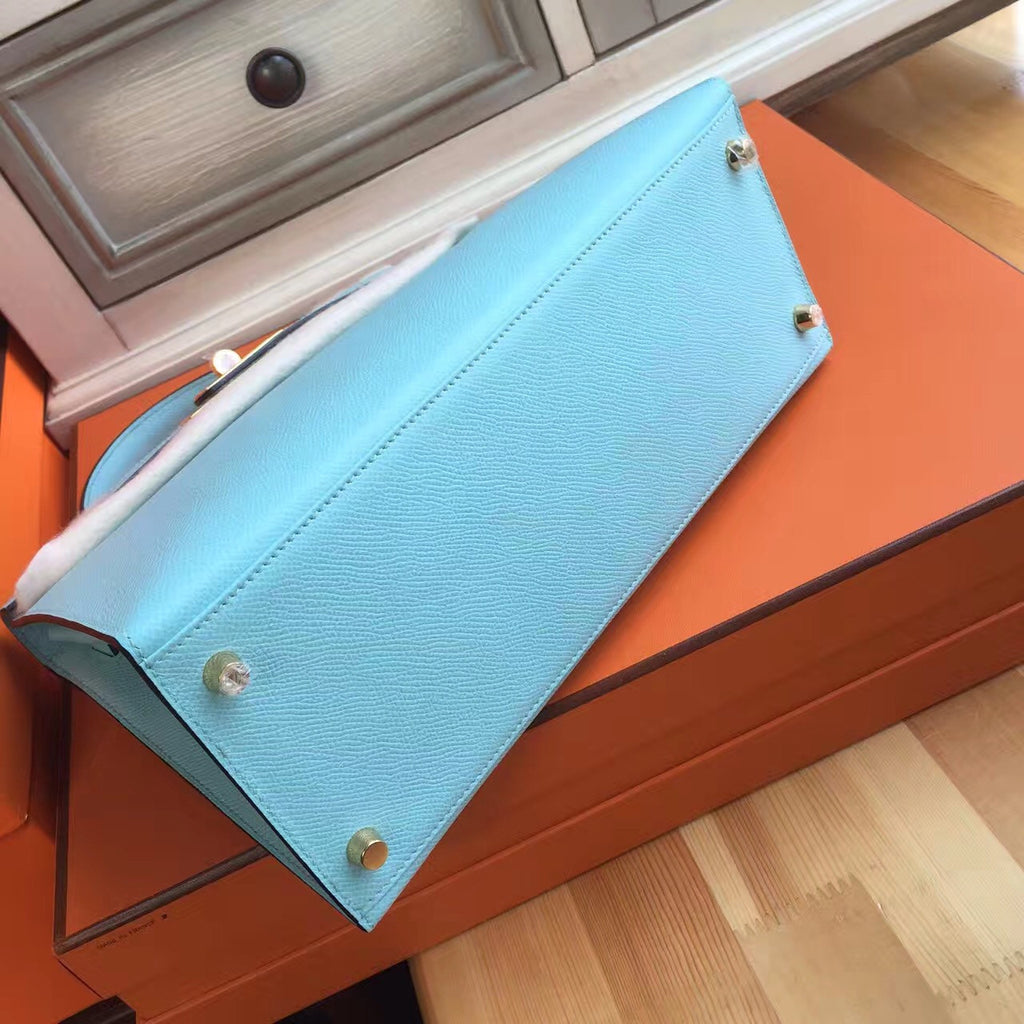 Hermès Blue Kelly 32 Togo Gold Hardware