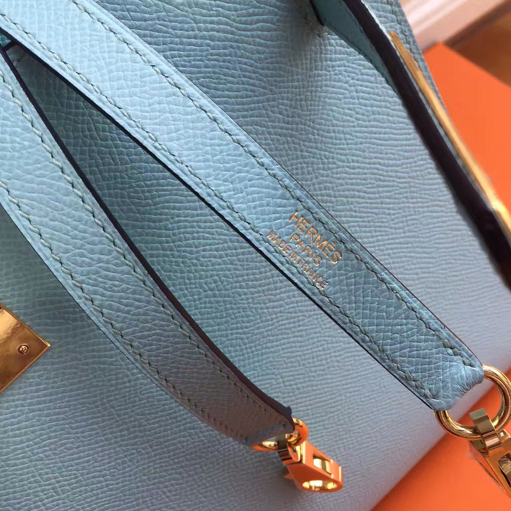 Hermès Blue Kelly 32 Togo Gold Hardware