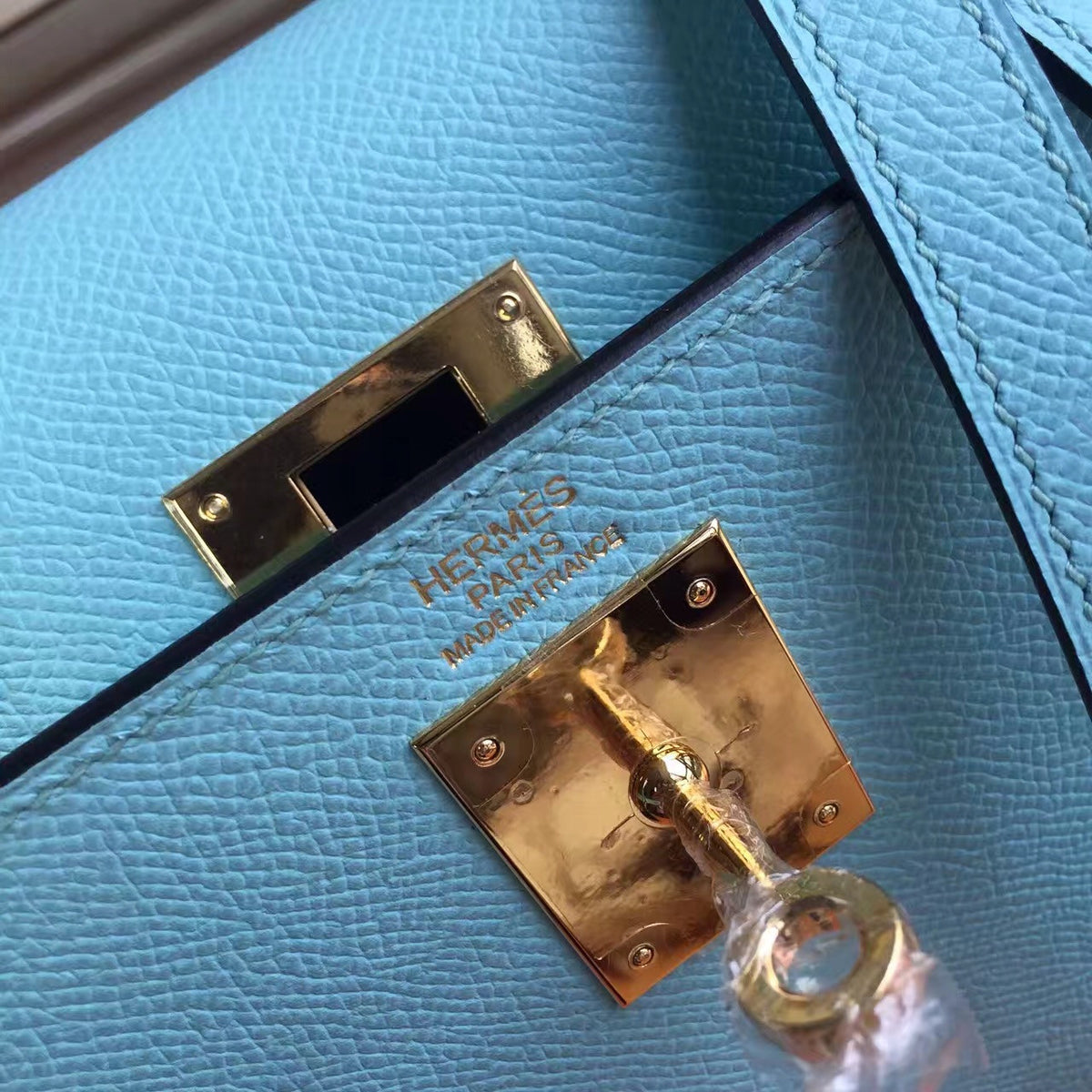 Hermès Blue Kelly 32 Togo Gold Hardware