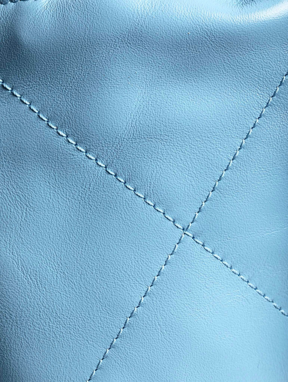 CHANEL 22 MINI HANDBAG SILVER LOGO SS2023 BABY BLUE