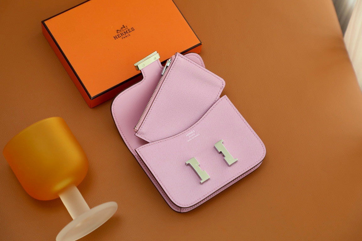 Hermès Constance Slim wallet  X9 Mauve Sylvestre Epsom leather palladium hardware